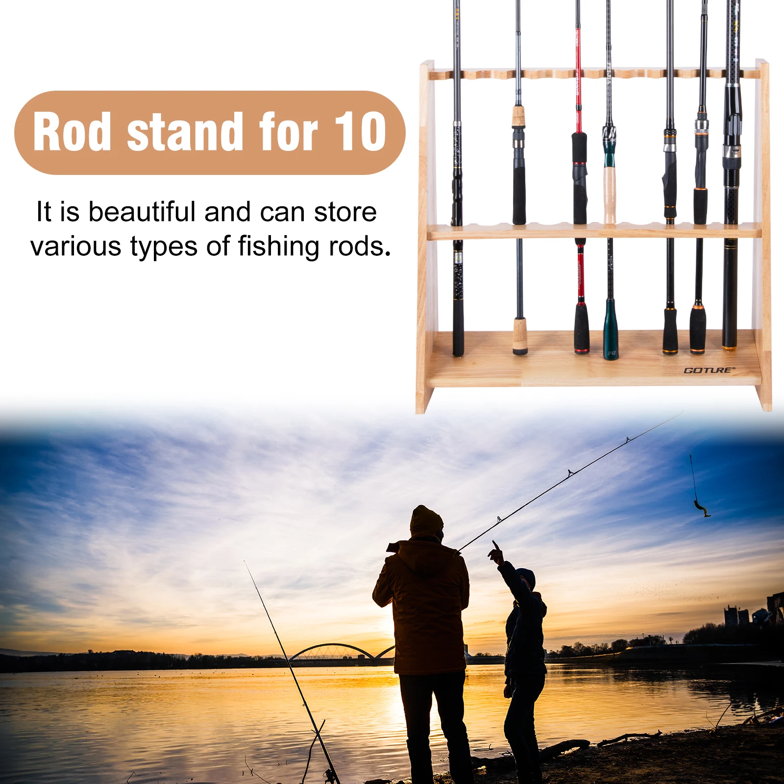 Goture Drewniane Uchwyty na Wę – Fishing Rod Rack recenzja i cena