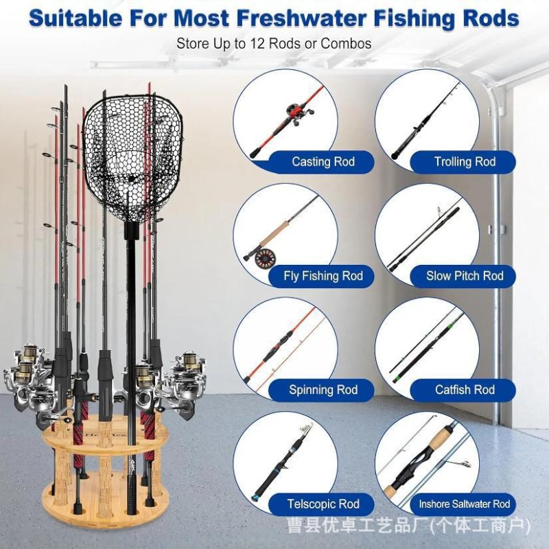 Okrągły, obrotowy stojak na wę – Fishing Rod Rack recenzja i cena