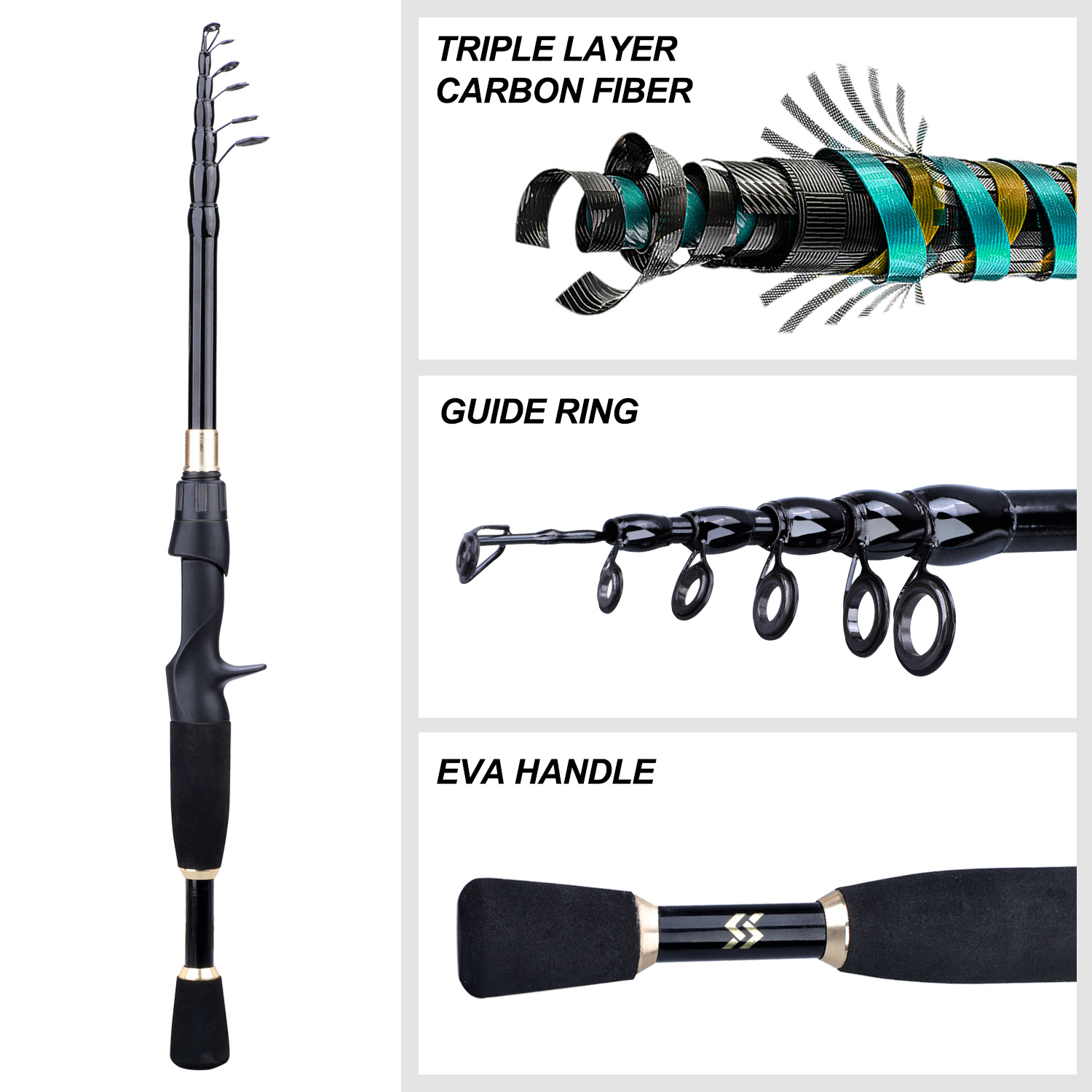 Sougayilang 1.8-2.4m Zestaw wę – Fishing Rod Combo recenzja i cena
