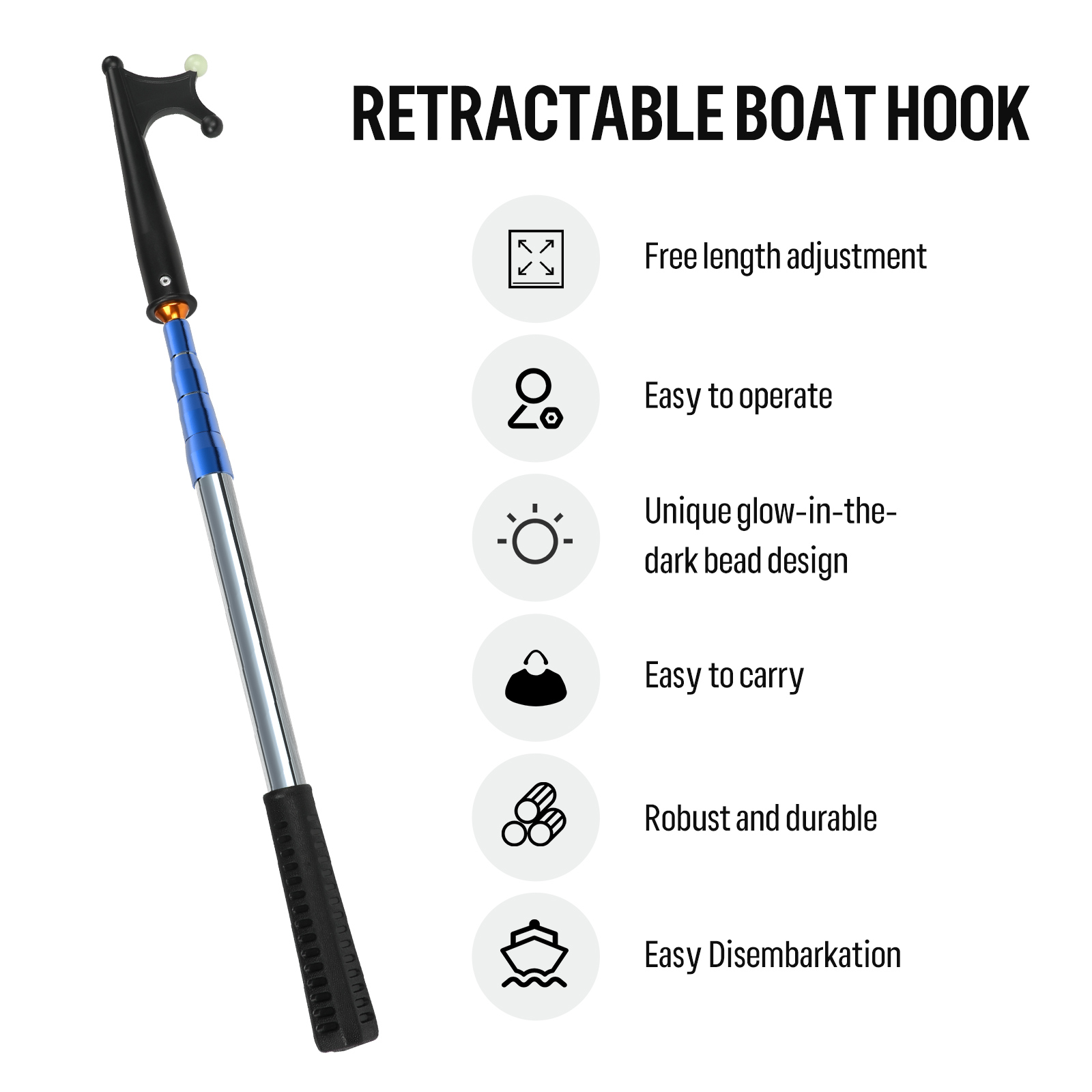 SANLIKE Wysuwany Świecący Hak  – Fishing Rod Boat recenzja i cena
